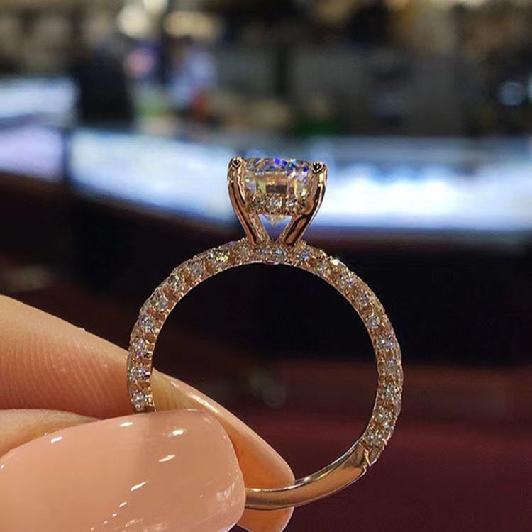 Nhẫn Moissanite Nhật Bản Và Hàn Quốc Thời Trang Bán Chạy Tinh Tế Không Phai Màu Kim Cương Quà Tặng Cho Cặp Đôi