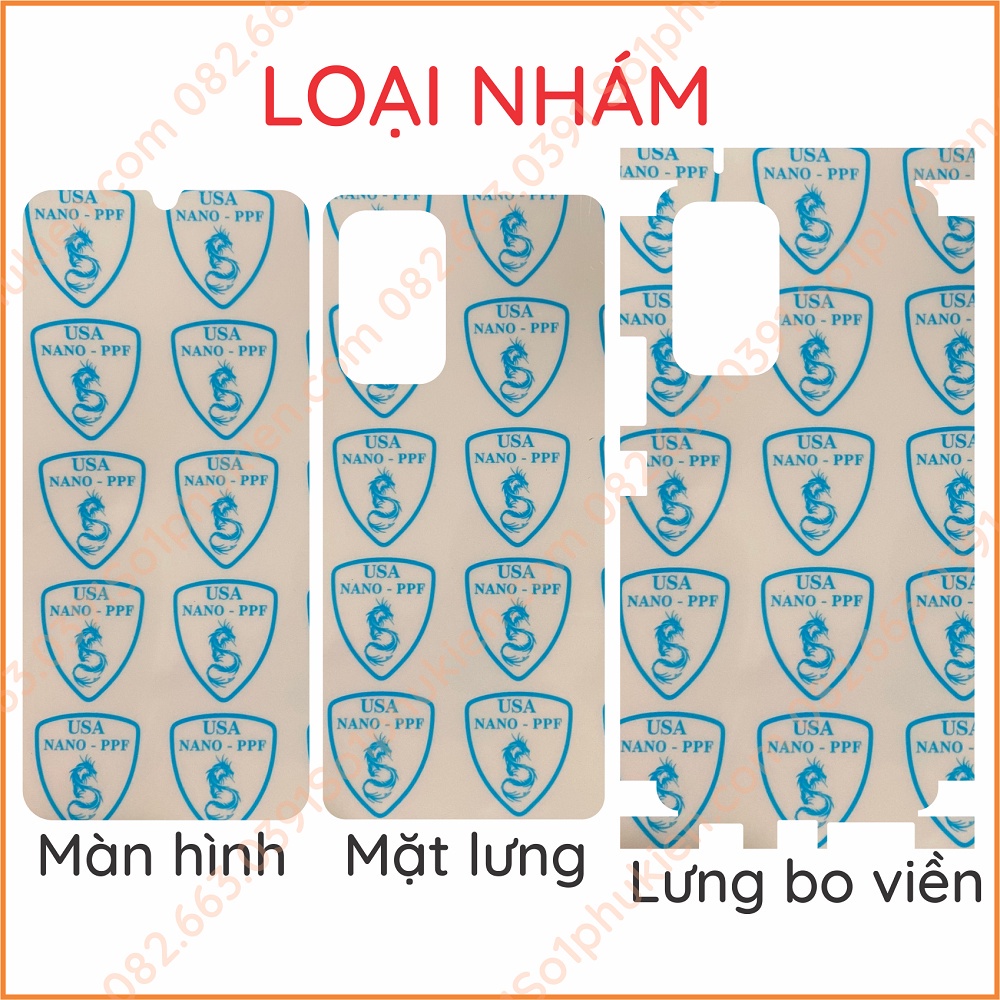 Dán PPF Samsung A23 4G  A23 5G/ A33 5G loại trong, nhám dành cho màn hình, mặt lưng, lưng bo viền