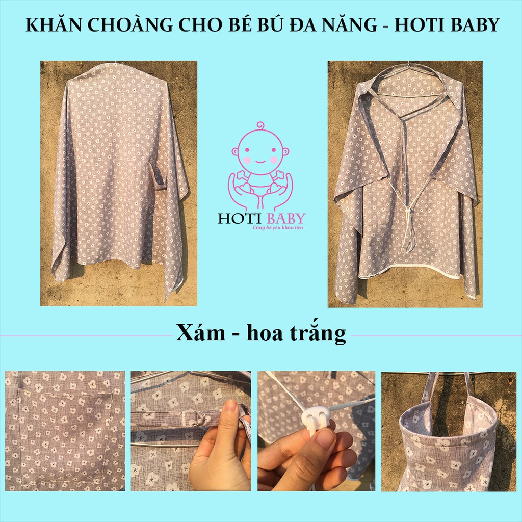 Khăn che, Khăn choàng, áo choàng cho bé bú có gọng đa năng HOTI BABY