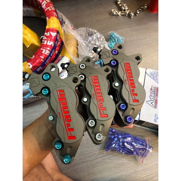 Bộ 4 con 8li40 Trụ Titan Gr5 bắt bố kẹp heo Frando Adelin Brembo