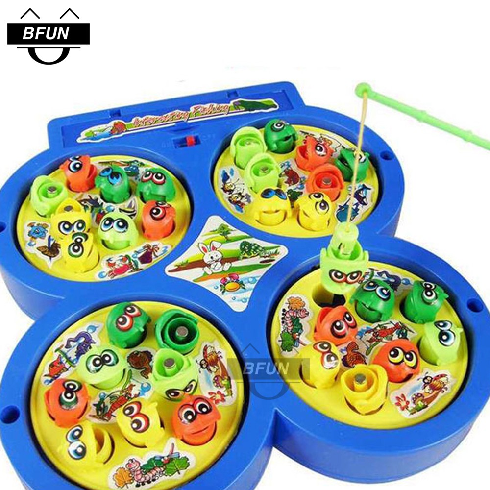 Bộ Đồ Chơi Câu Cá 4 Hồ, Nam Châm, CÓ NHẠC - Đồ Chơi Câu Cá Cho Bé - Đồ Chơi Trẻ Em Bfun