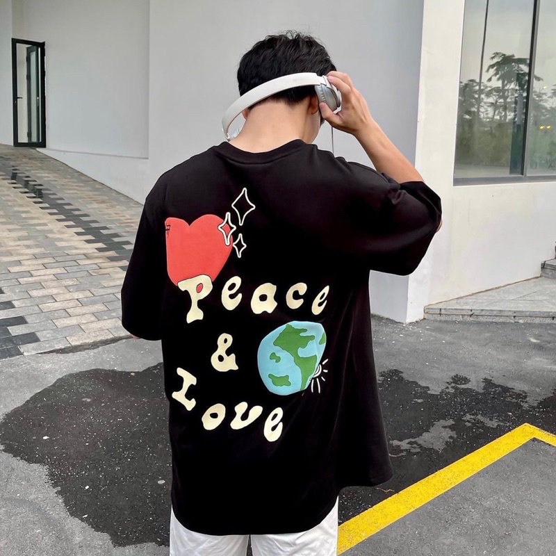 Áo thun tay lỡ unisex Homies PEACE &amp; LOVE