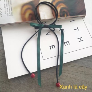Dây cột tóc Hàn Quốc phối nơ và hạt châu