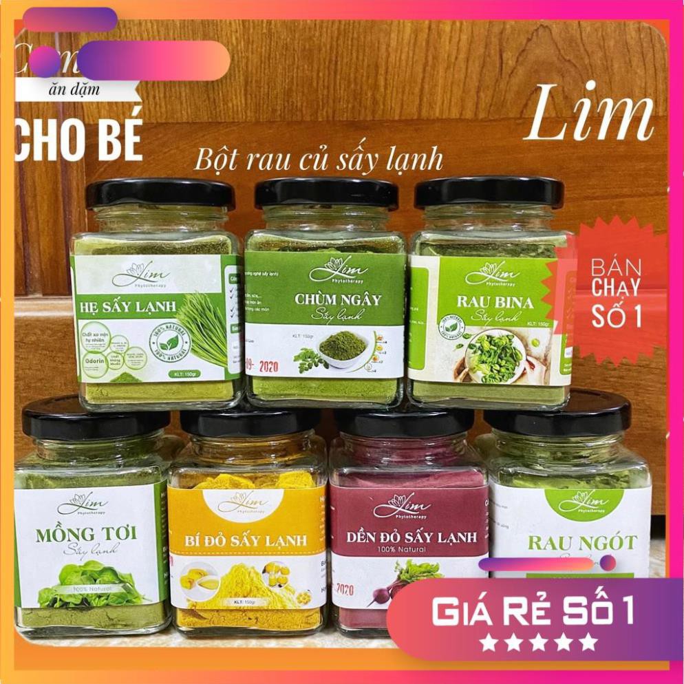 [LIM] Bột Rau Củ Ăn Dặm Cho Bé  (lọ thủy tinh 150g)  - LIM