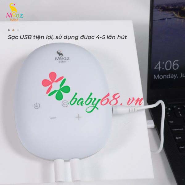 Máy hút sữa điện đôi Moaz BeBe MB-029 tặng kèm túi đựng và đá khô