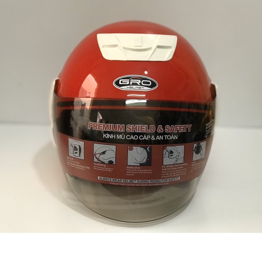 Kính thay thế Mũ bảo hiểm 3/4 HONDA, GRO kiểu dáng honda, HJC-kính trà