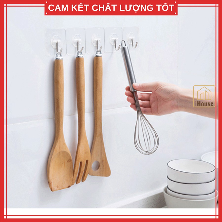 Móc treo đồ dán tường 3M trong suốt siêu dính, Móc dính tường nhà tắm siêu chắc chịu lực 5kg iHouse