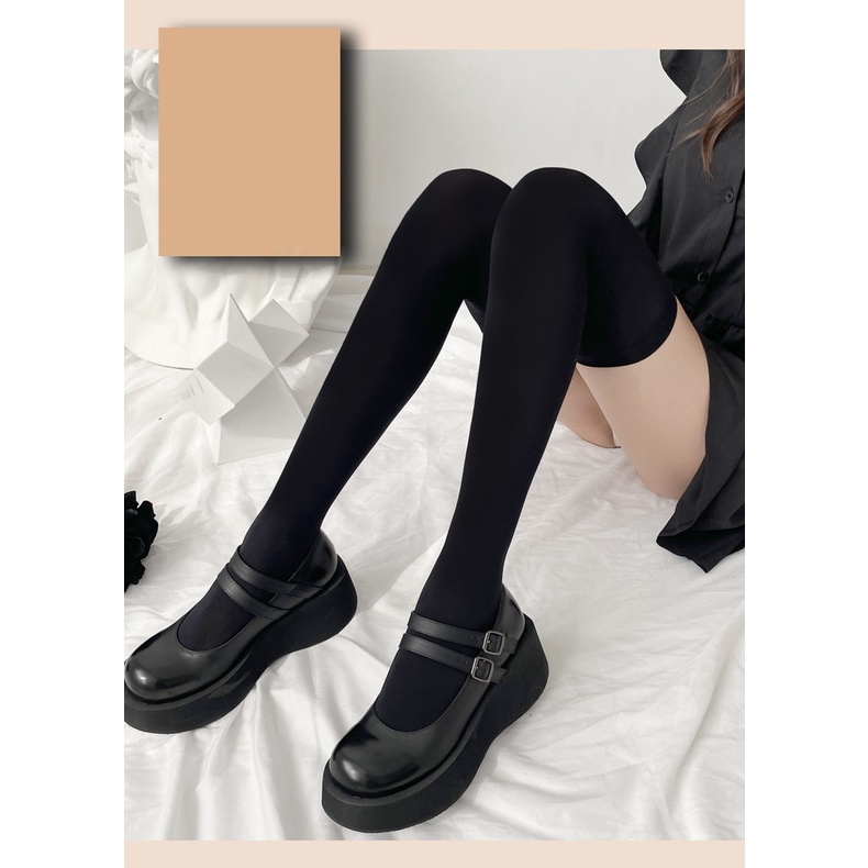 Tất Vớ Nhung Dài Qua Gối Vớ Lolita JK Cosplay Phong Cách Nhật Bản Chất Siêu Mịn T10