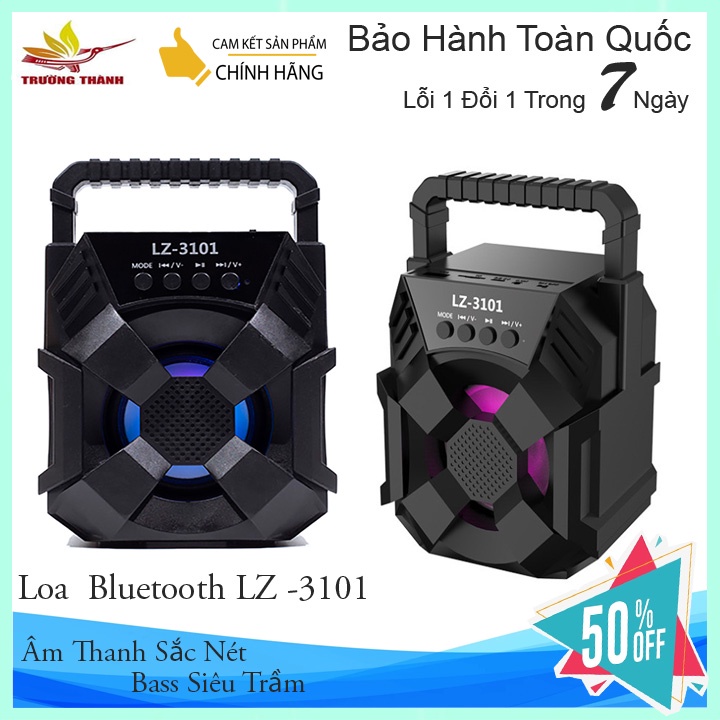 Loa bluetooth LZ-3103 - Thiết kế hầm hố mạnh mẽ cùng khả năng khuếch đại âm thanh mạnh mẽ - Quai xách tiện lợi- Bảo Hành