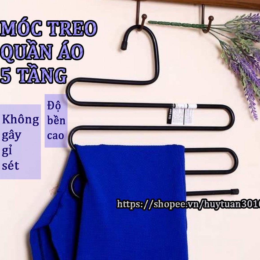 Móc treo quần áo 5 tầng kim loại tiện dụng