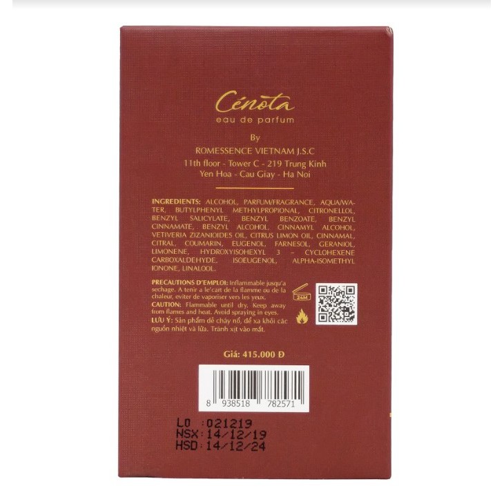 Nước Hoa Nam Cenota Man Mạnh Mẽ Nam Tính 30ml | BigBuy360 - bigbuy360.vn