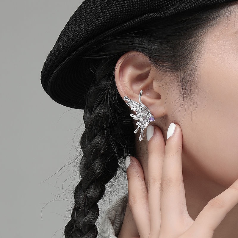 Khuyên Tai Hình Cánh Bướm Phong Cách Hip Hop Âu Mỹ Thời Trang