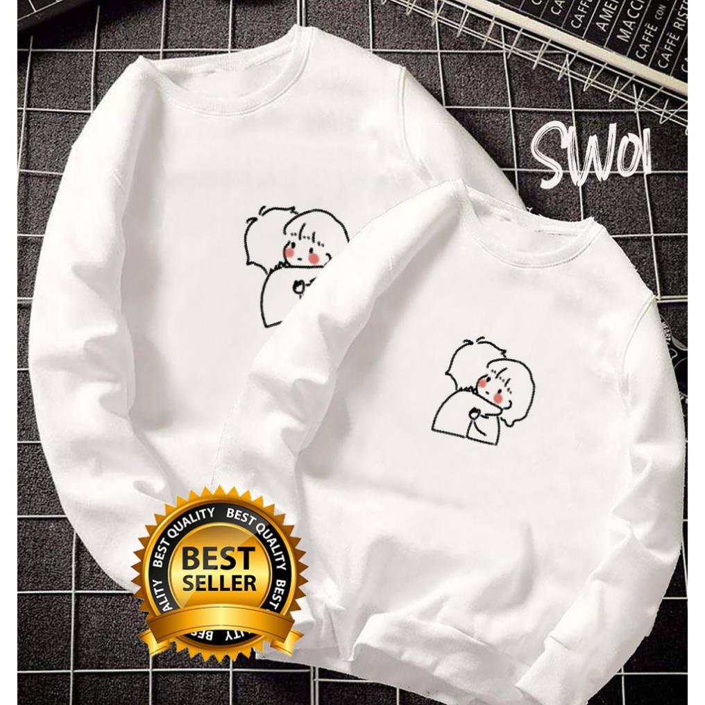 💥NEW💥 Áo Nỉ Sweater đôi in hình siêu dễ thương toàn mẫu đẹp - Giá chỉ 1 áo
