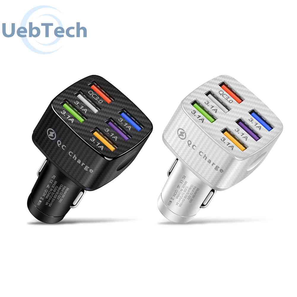Tẩu Sạc Điện Thoại Nhanh QC3.0 6 Cổng USB 15A Cho Xe Hơi