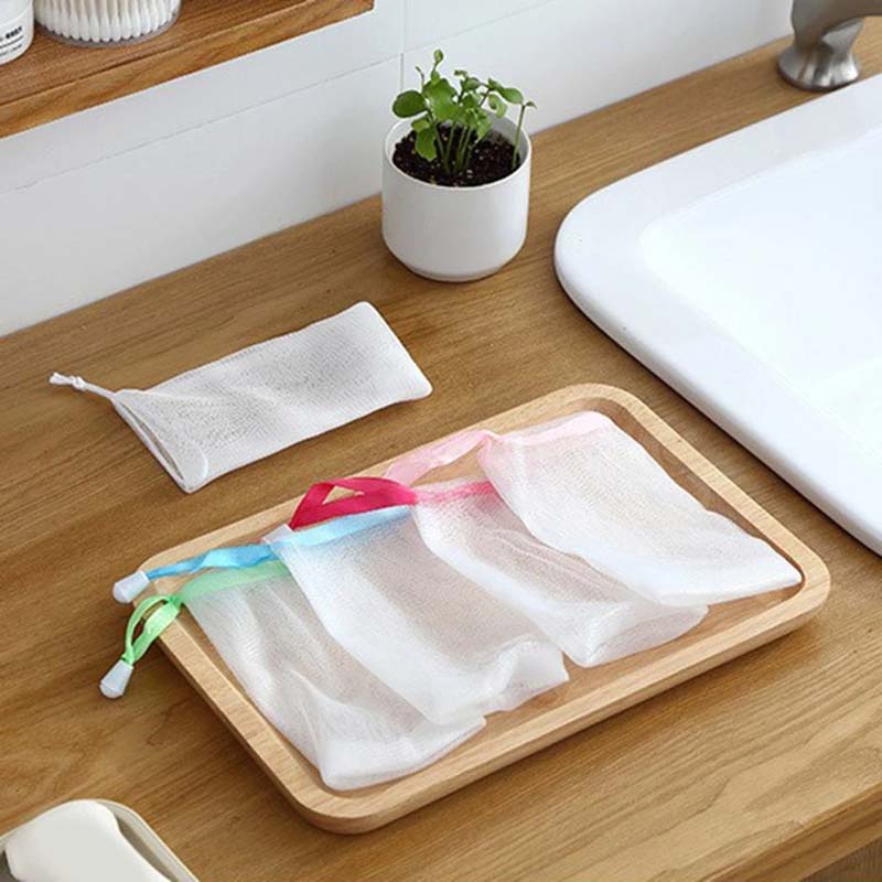Set 10 túi lưới đựng xà phòng đa năng màu sắc ngẫu nhiên
