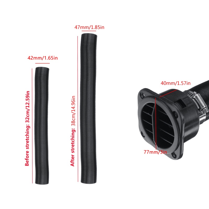 Ống Dẫn Khí Nóng 42mm Kèm Đầu Nối Ống Dẫn Cho Xe Hơi