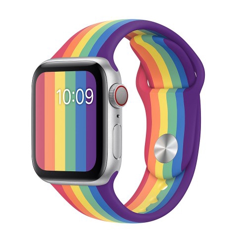 Silicone Watch Band for Apple Watch Series 6 / SE Straps Soft Rubber Silicone Sport Bands Rainbow Straps Fit Apple Watch