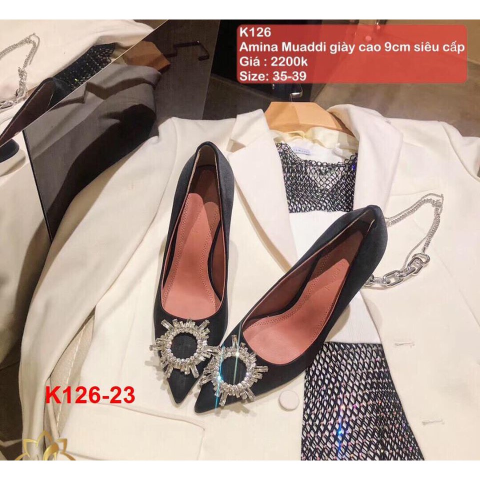K126-23 Amina Muaddi giày cao 9cm siêu cấp