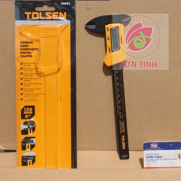 Thước kẹp điện tử MÀN HÌNH SỐ TOLSEN 35052 35053 chất liệu nhựa hoặc thép