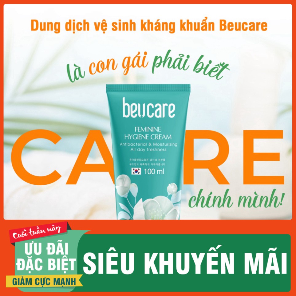 Dung dịch vệ sinh phụ nữ BEUCARE kháng khuẩn, dưỡng ẩm và trẻ hóa da và vệ sinh cốc nguyệt san 100ml MD-DD02