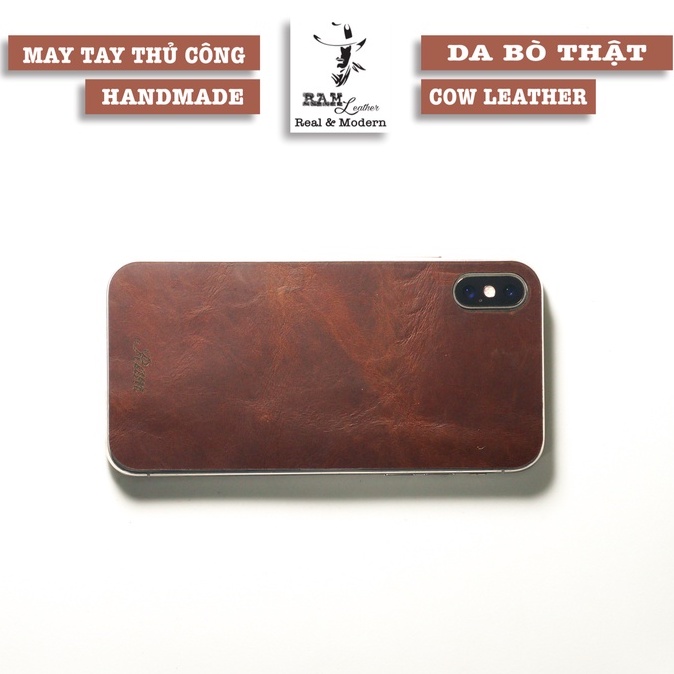 Tấm Dán Lưng IPHONE X Da Bò Socola RAM Leather
