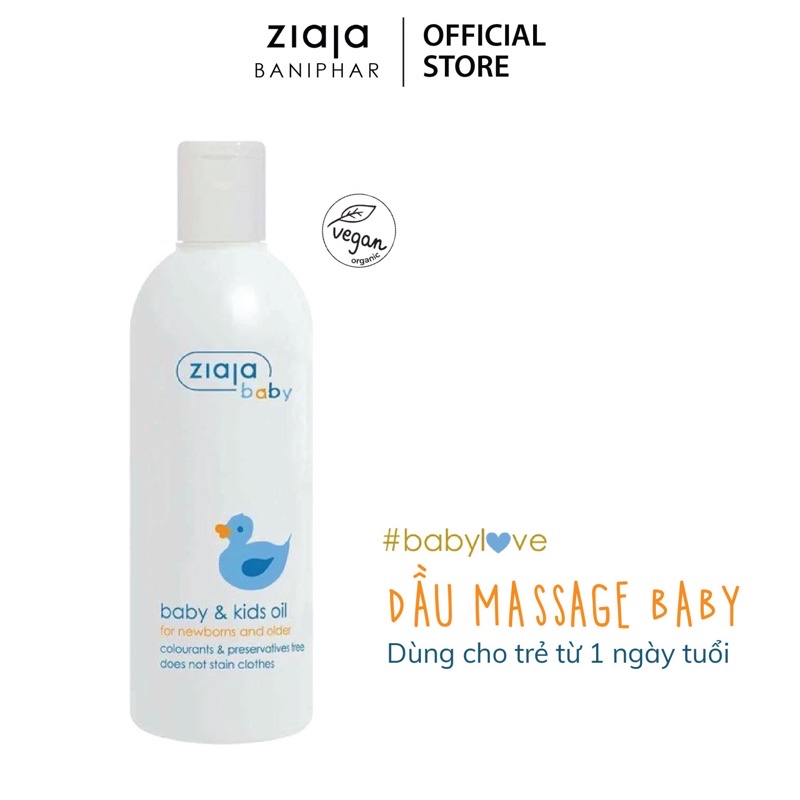 Dầu Massage Cho Trẻ Từ 1 Ngày Tuổi Baby &amp; Kids Oil Ziaja Baby ZIAJA BANIHAR Giúp Chăm Sóc Và Bảo Vệ Da Cho Bé 270ml