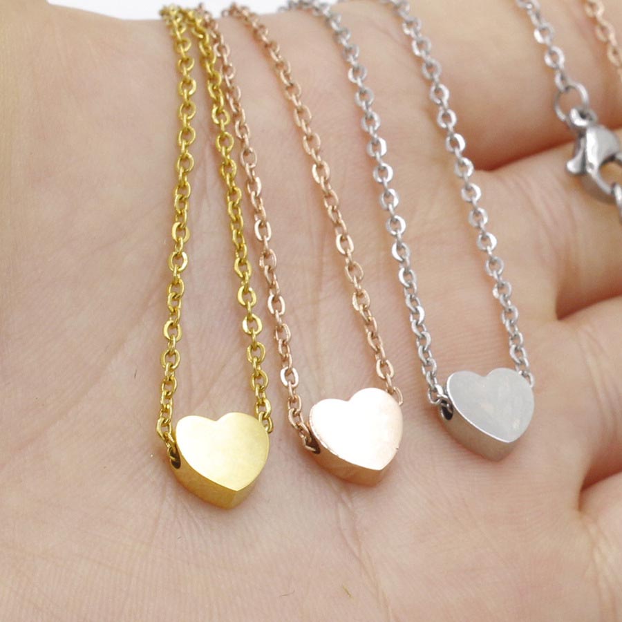 Vòng cổ Mặt Trái Tim Chất Liệu Thép Không Gỉ NE054