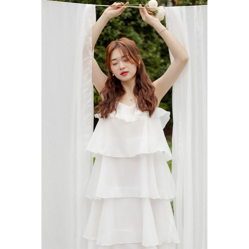 [Mã WAMT1505 giảm 10K đơn 0K] CELINA DRESS - VÁY 2 DÂY XẾP TẦNG TIỂU THƯ | BigBuy360 - bigbuy360.vn