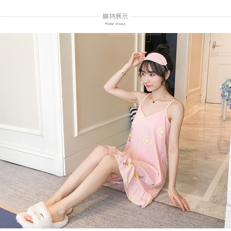 Váy Ngủ Nữ Siêu Xinh Xắn - Đồ Ngủ Mặc Nhà Có Miếng Đệm Mềm Mịn Gợi Cảm VN04 - Tặng Ngay Bịt Mắt Ngủ Cùng Kiểu | BigBuy360 - bigbuy360.vn