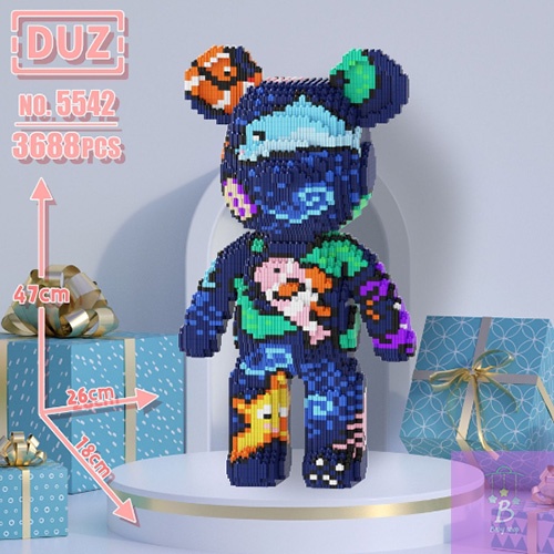 Đồ Chơi Lắp Rắp Mô Hình 3D Bearbrick Gấu Tình Yêu Gấu Bạo Lực  Có Ngăn Kéo Cỡ Lớn-Quà Tặng Sinh Nhật