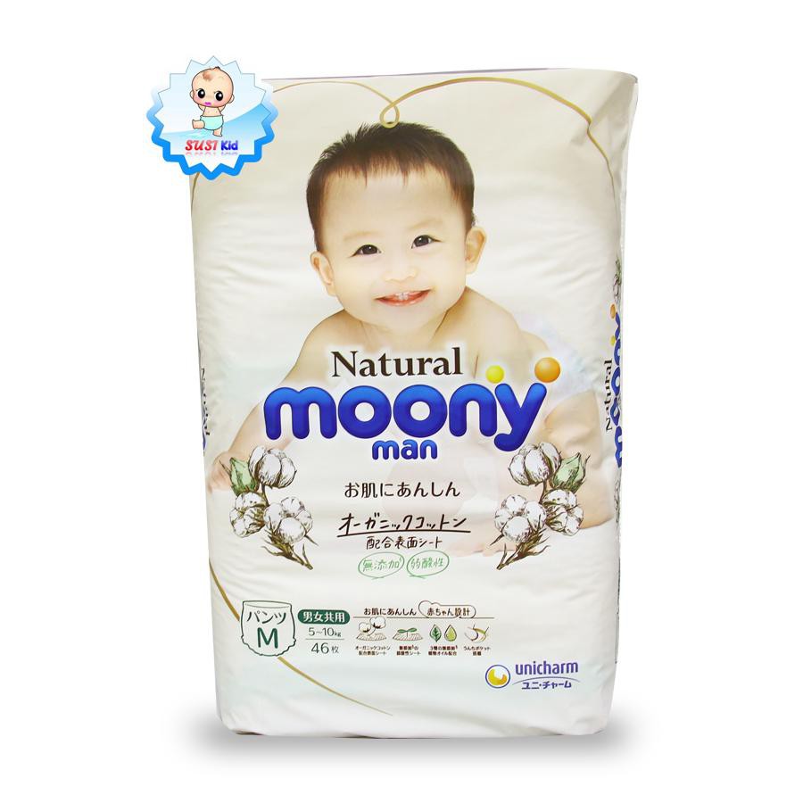 [Mẫu mới] TÃ DÁN/QUẦN MOONY NATURAL NỘI ĐỊA NHẬT NB63/S58/M46/L38/L36/XL32