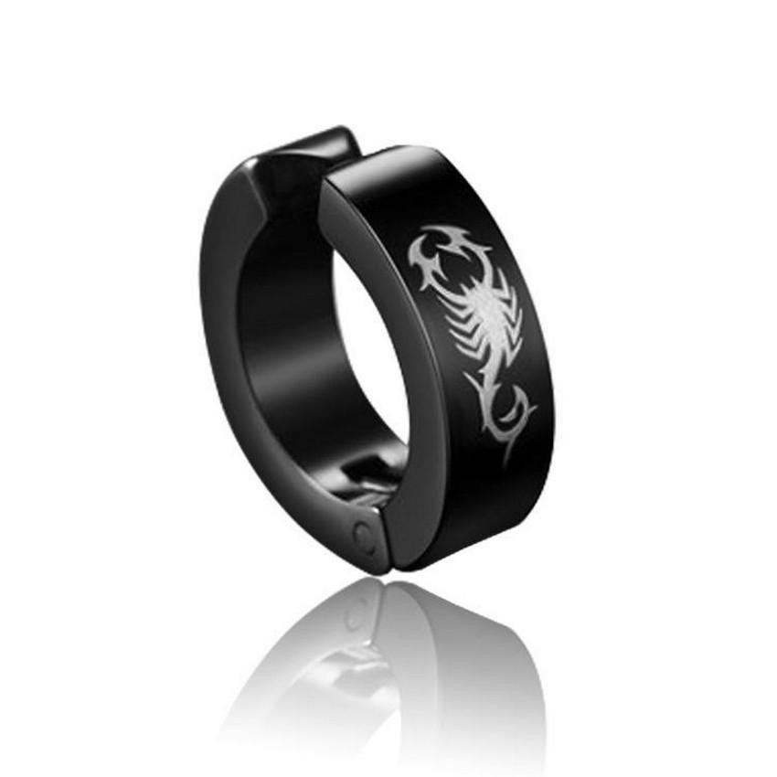 Kẹp vành tai titan đen bông tai không rỉ unisex cá tính