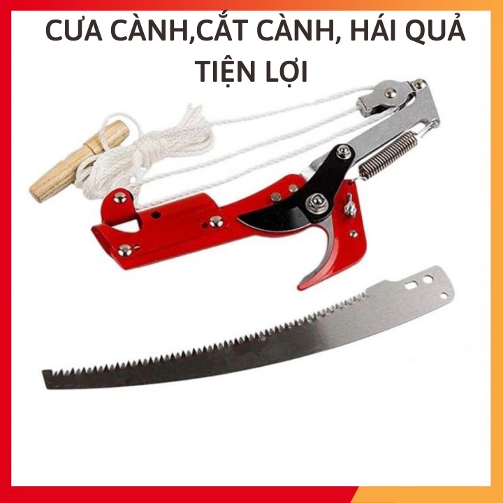 Kéo cắt cành trên cao - Đầu kéo tỉa cành ,hái quả , kèm lưỡi cưa canh chuyên dụng