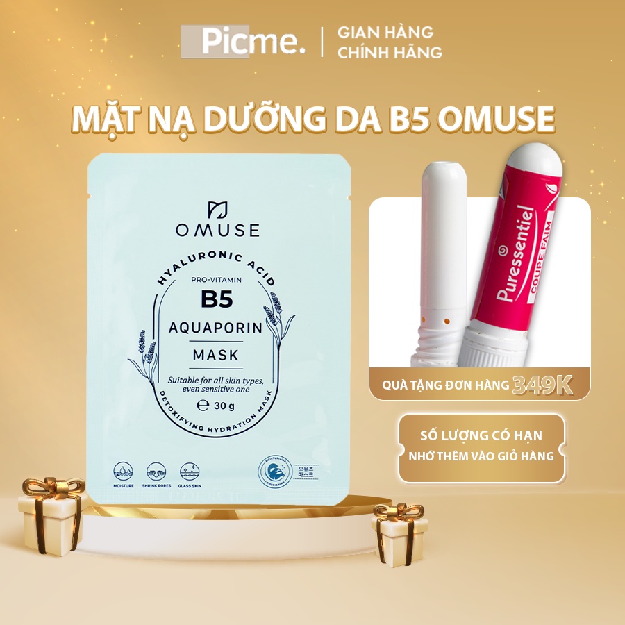 Mặt Nạ OMUSE Dưỡng Da Cấp Ẩm Thu Nhỏ Lỗ Chân Lông Giúp Da Mềm Mịn Căng Bóng Chiết Xuất Thiên Nhiên, 