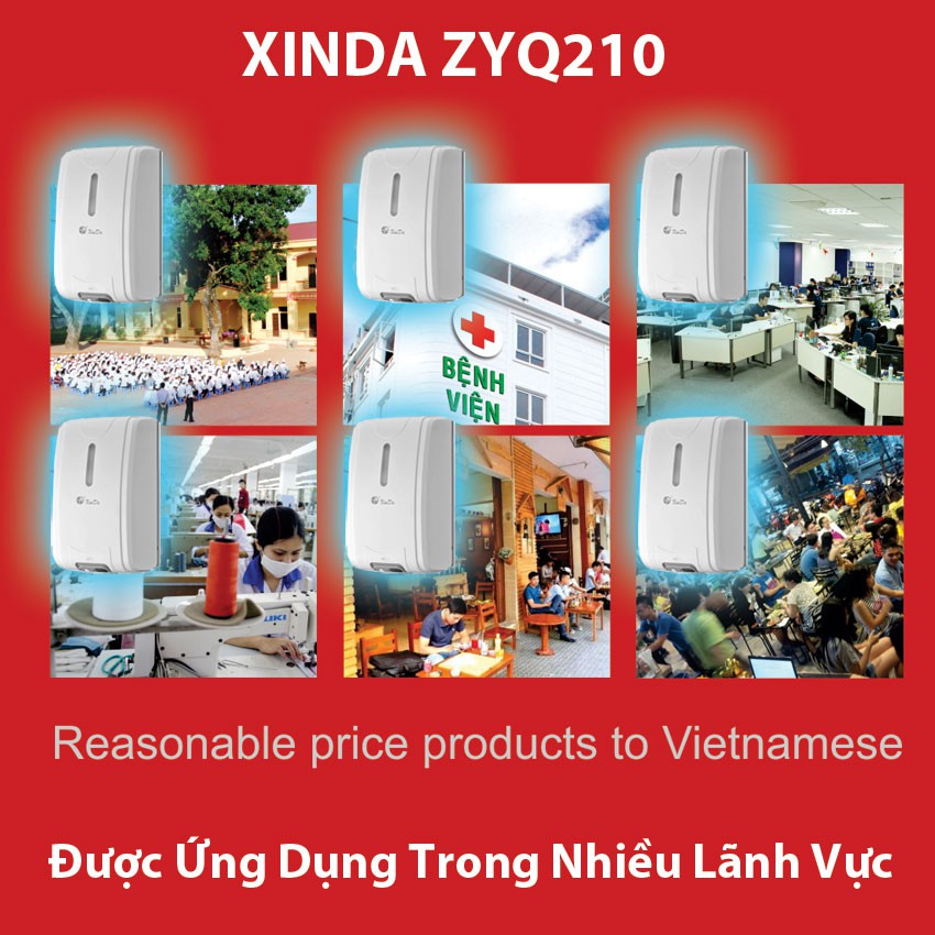 Bình cảm ứng xả nước rửa tay tự động XINDA ZYQ 210 - dung tích 2100ml - dùng pin và điện - treo tường