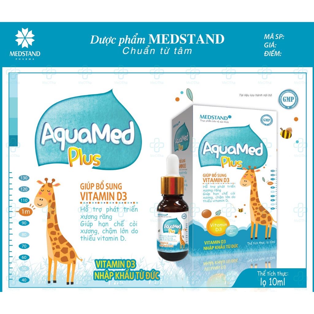 AquaMed Plus - Bổ Sung Vitamin D3 Cho Trẻ, Phát Triển Xương Răng, Hạn Chế Còi Xương, Chậm Lớn