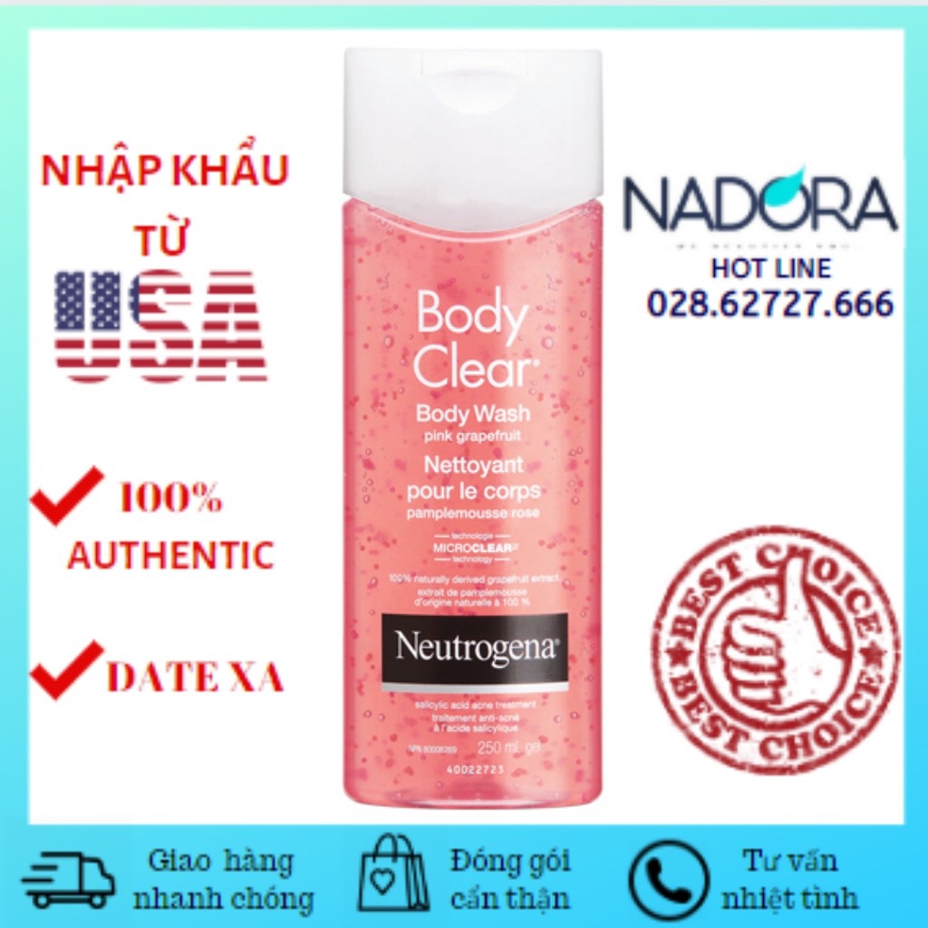 Sữa Tắm Mụn Lưng - Neutrogena Body Clear Body Wash Pink Grapefruit - 250ml