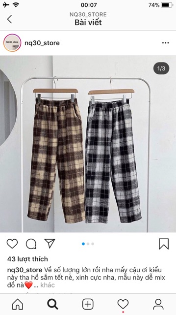 Quần Baggy Caro Plaid Pants 🎈