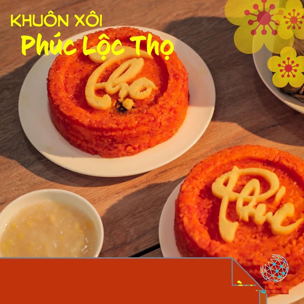 Khuôn Xôi Phúc Lộc Thọ Size 12x7cm, Bộ Khuôn 3 Chi Tiết Đế Rời Nhựa ABS - Hàng Việt Nam