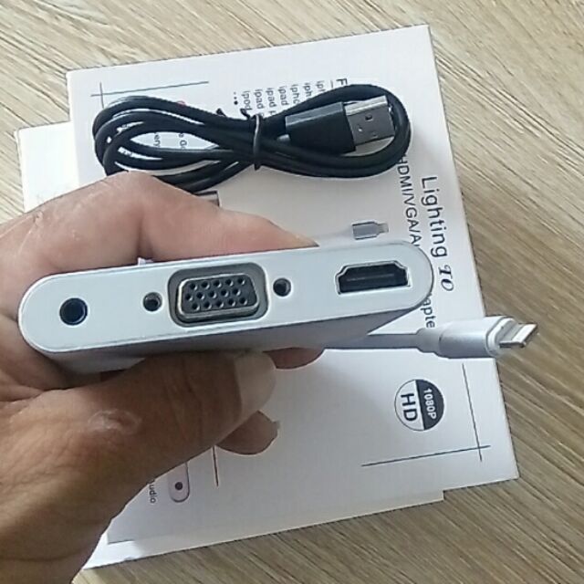 Cáp lightning to hdmi, vga, audio( âm thanh)