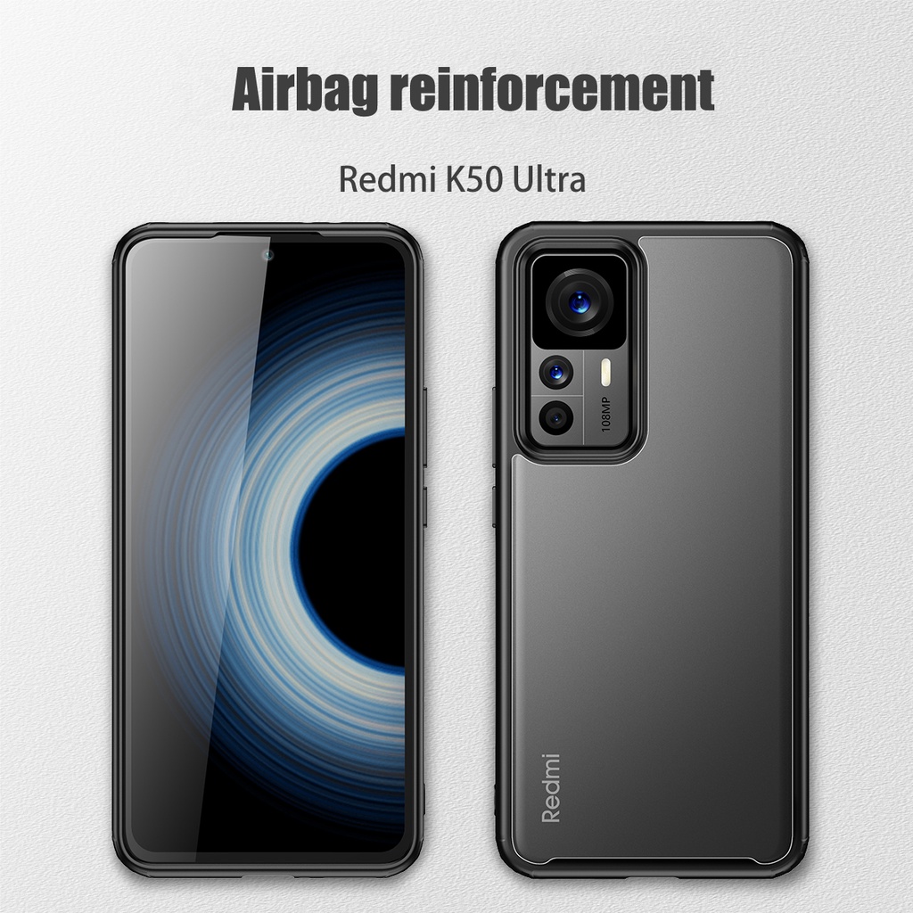 Ốp Điện Thoại Nhựa Cứng Trong Suốt Bề Mặt Nhám Có Góc Chống Sốc Cho Redmi K50 Ultra K50 Pro K40s K40 Pro Plus