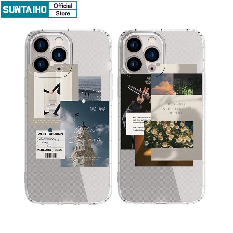 Suntaiho Ốp Lưng ốp iphone mềm postcard landscape tpu ốp iphone trong suốt phone case for iPhone 13 12 11 pro max x xsmax xr 8 7