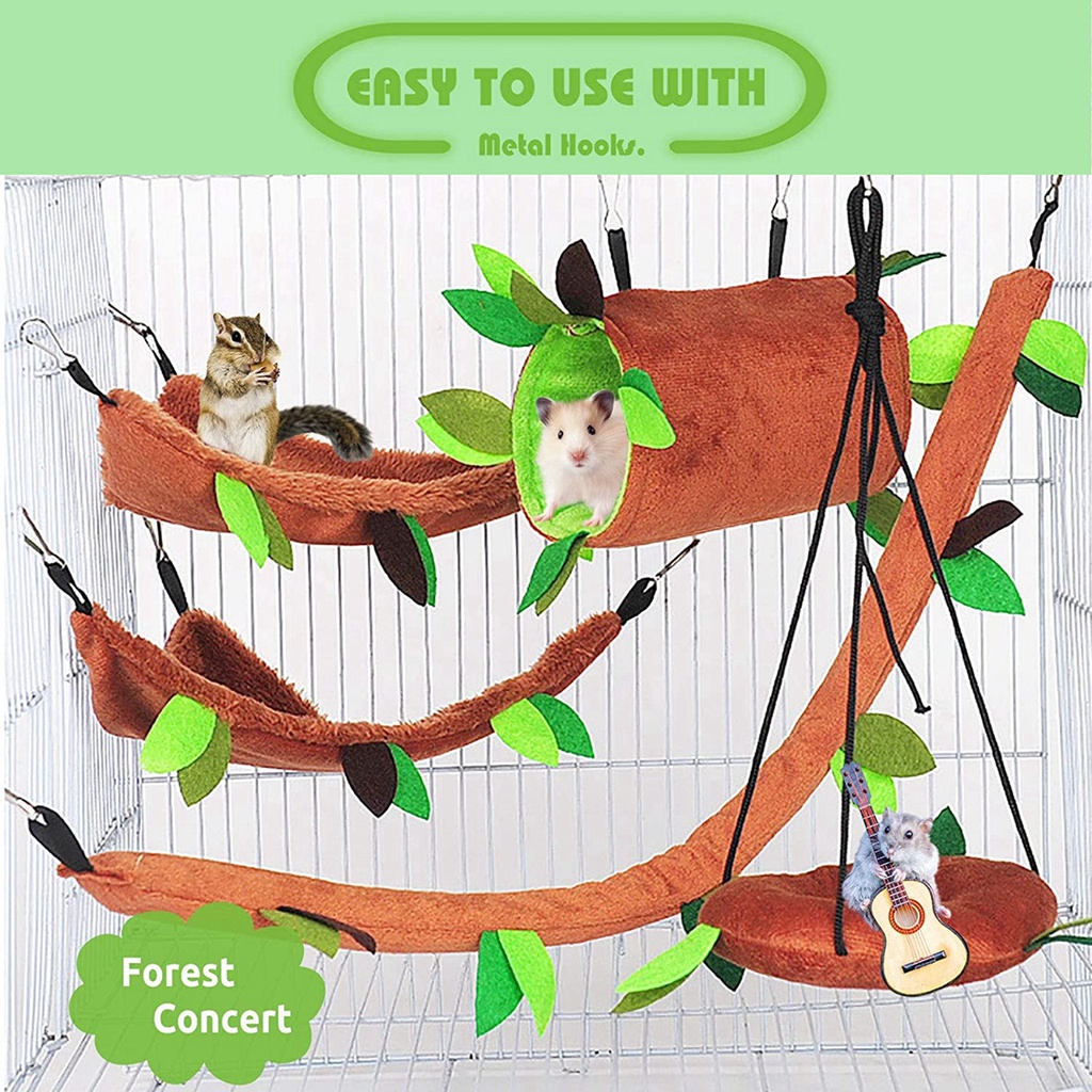 Đồ chơi võng treo/đường hầm/xích đu/dây cáp vui nhộn dành cho chuột Hamster