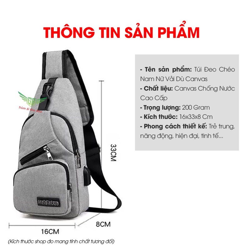 Túi Đeo Chéo Nam Nữ Mini Đi Chơi Vải Canvas Phong Cách Hàn Quốc Nhiều Ngăn Tiện Dụng Mã 01. | WebRaoVat - webraovat.net.vn