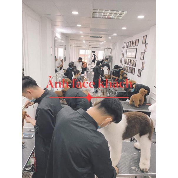 Áo Grooming cắt tỉa lông chó mèo chống bám lông bám bụi nhẹ dáng dài kéo khóa cho cả thợ nam và nữ - OmonPet