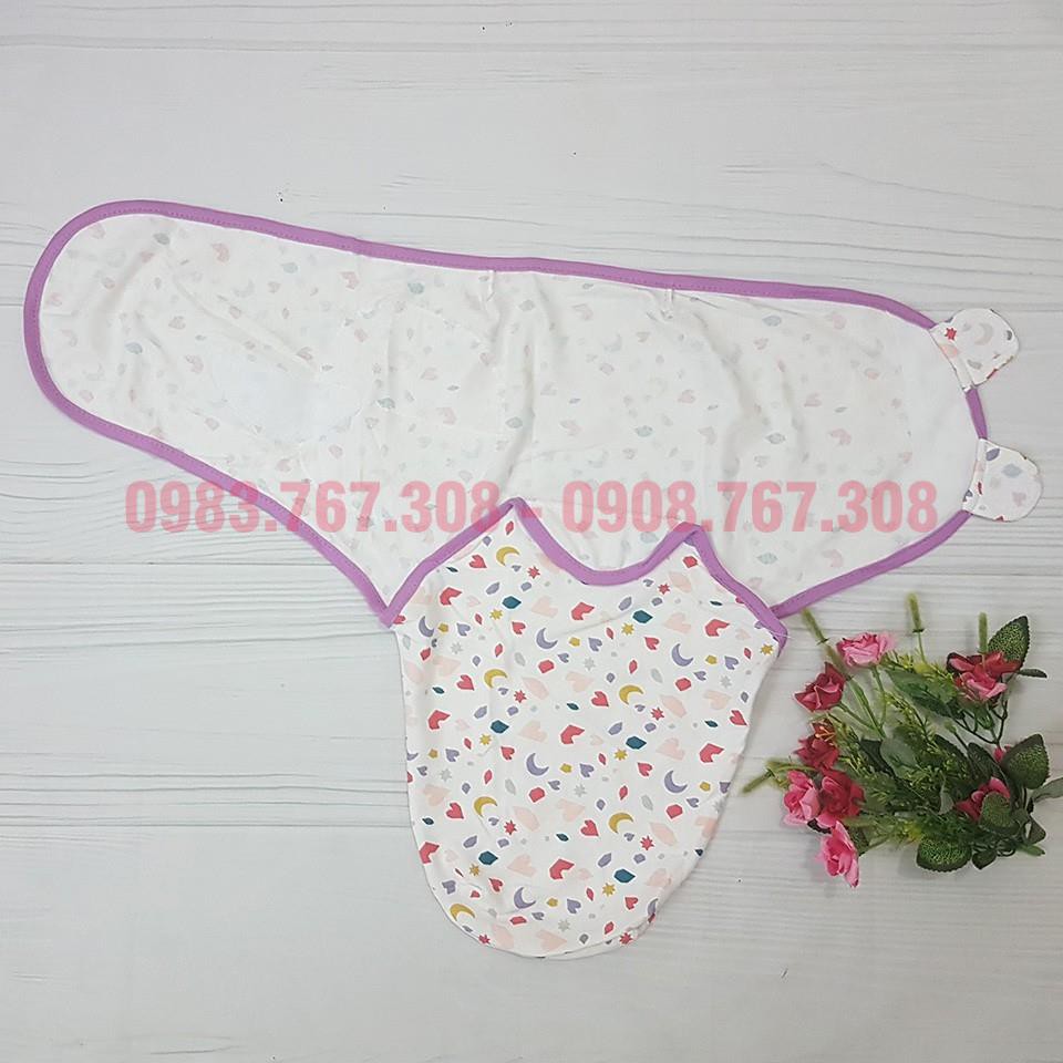 Chăn Ủ Quấn Cotton Cho Bé Sơ Sinh, Ủ Kén Giúp Chống Giật Mình Cho Bé - BTT00709