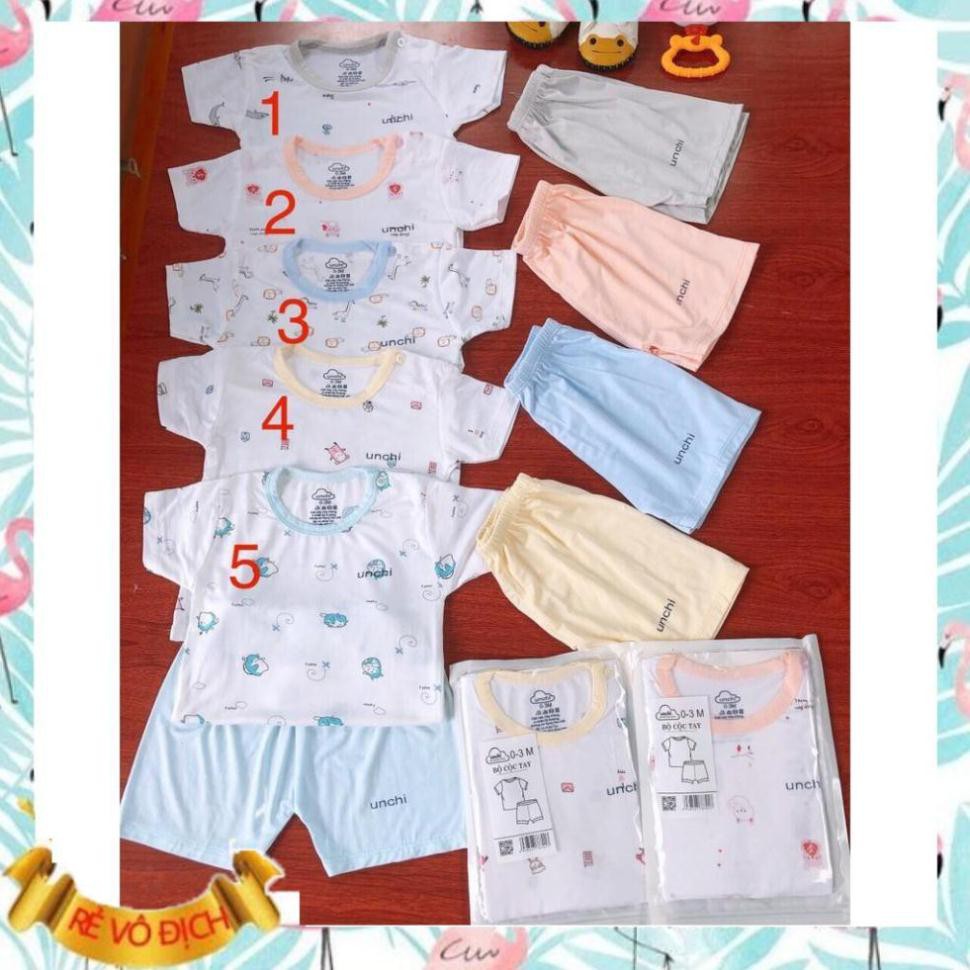 [XẢ KHO] Bộ Quần Áo Cộc Tay Unchi Họa Tiết Quần Màu Mềm Mịn, Thoáng Mát. [CHUẨN UNCHI]