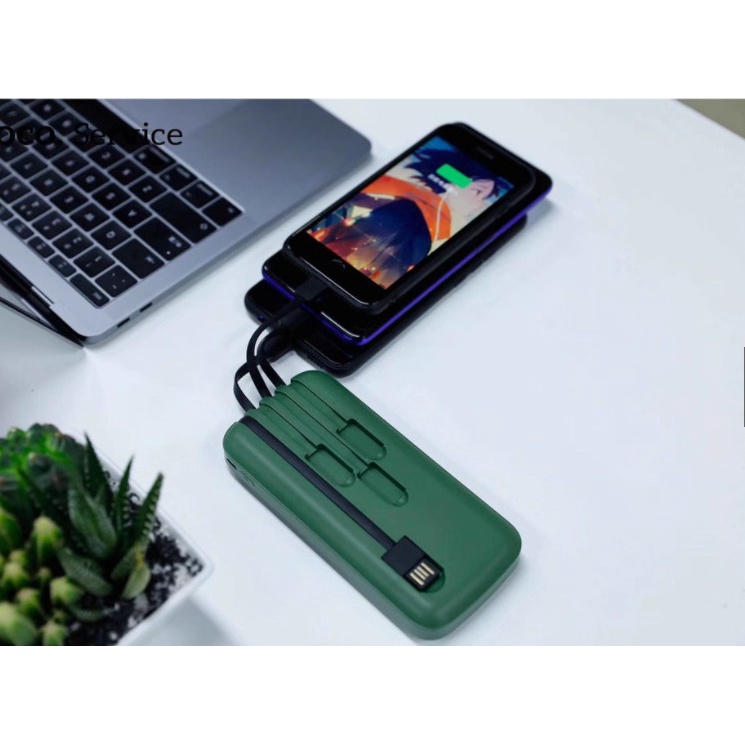 Sạc dự phòng Hoco DB07 10.000 mAh có cáp đính kèm (Chính hãng, BH 1 năm)