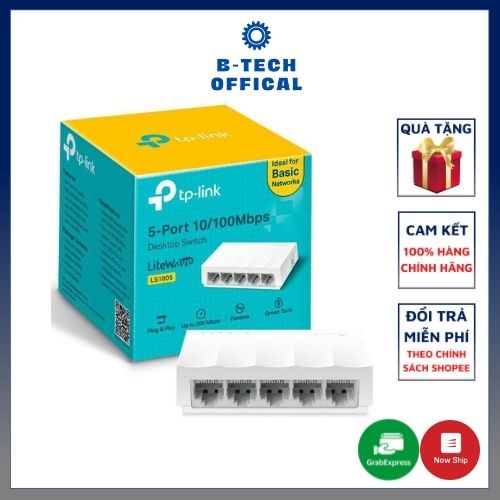 Bộ chia tín hiệu 𝗧𝗼̂́𝗰 Đ𝗼̣̂ 𝗖𝗮𝗼 5 cổng TP-Link 10/100 Mbps TL-SF1005D