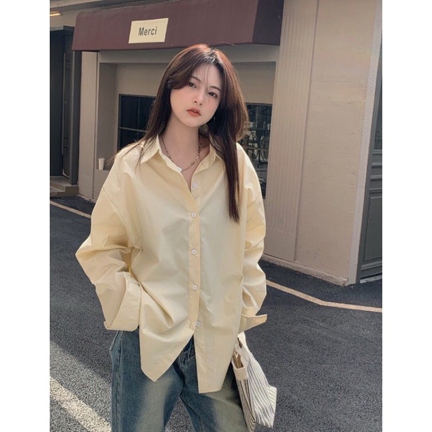 Áo sơ mi vải thô kate nhiều màu trendy